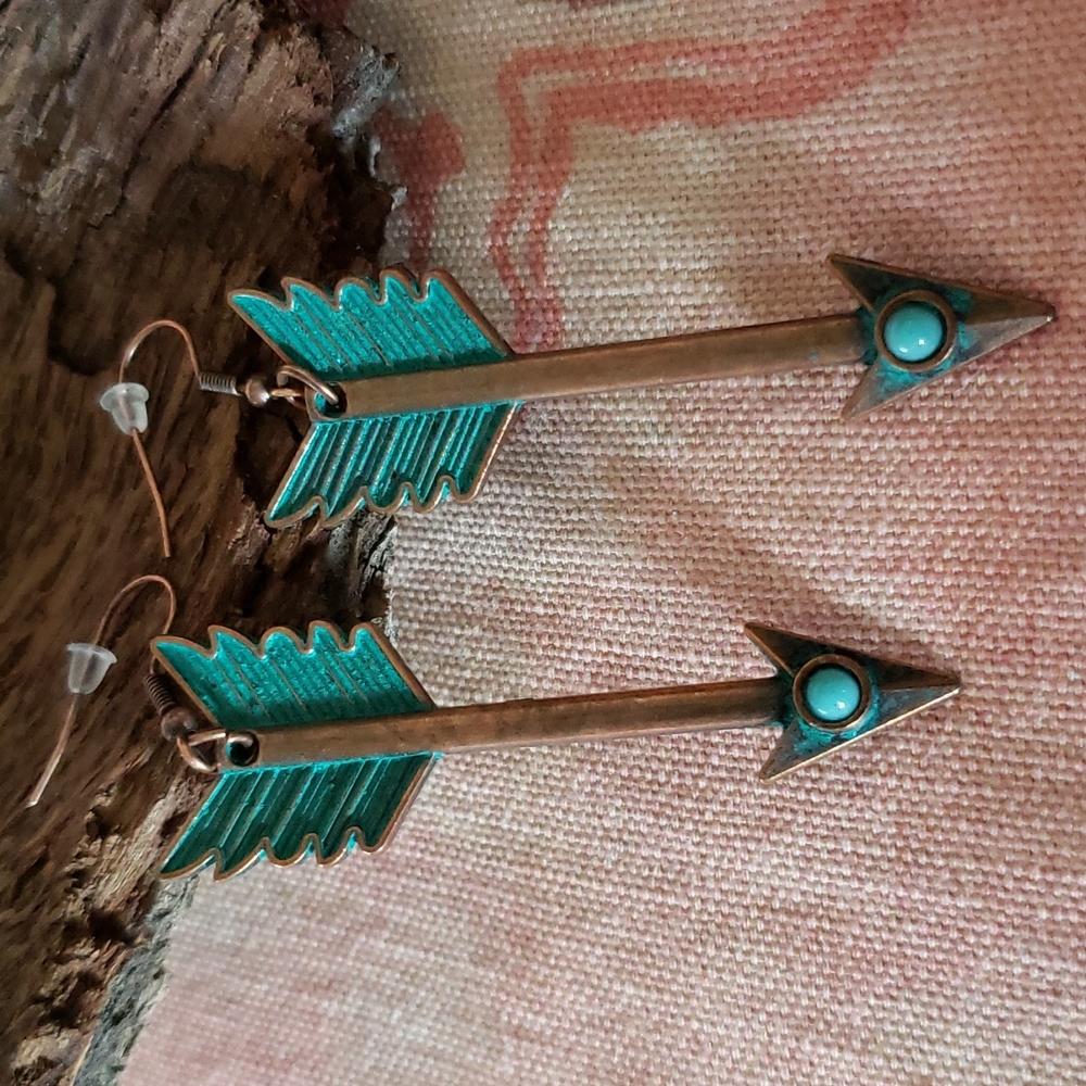 (B) Arrow Earrings Southwestern Western Native American Flechas Boho Cowgirl - Picture 5 of 14